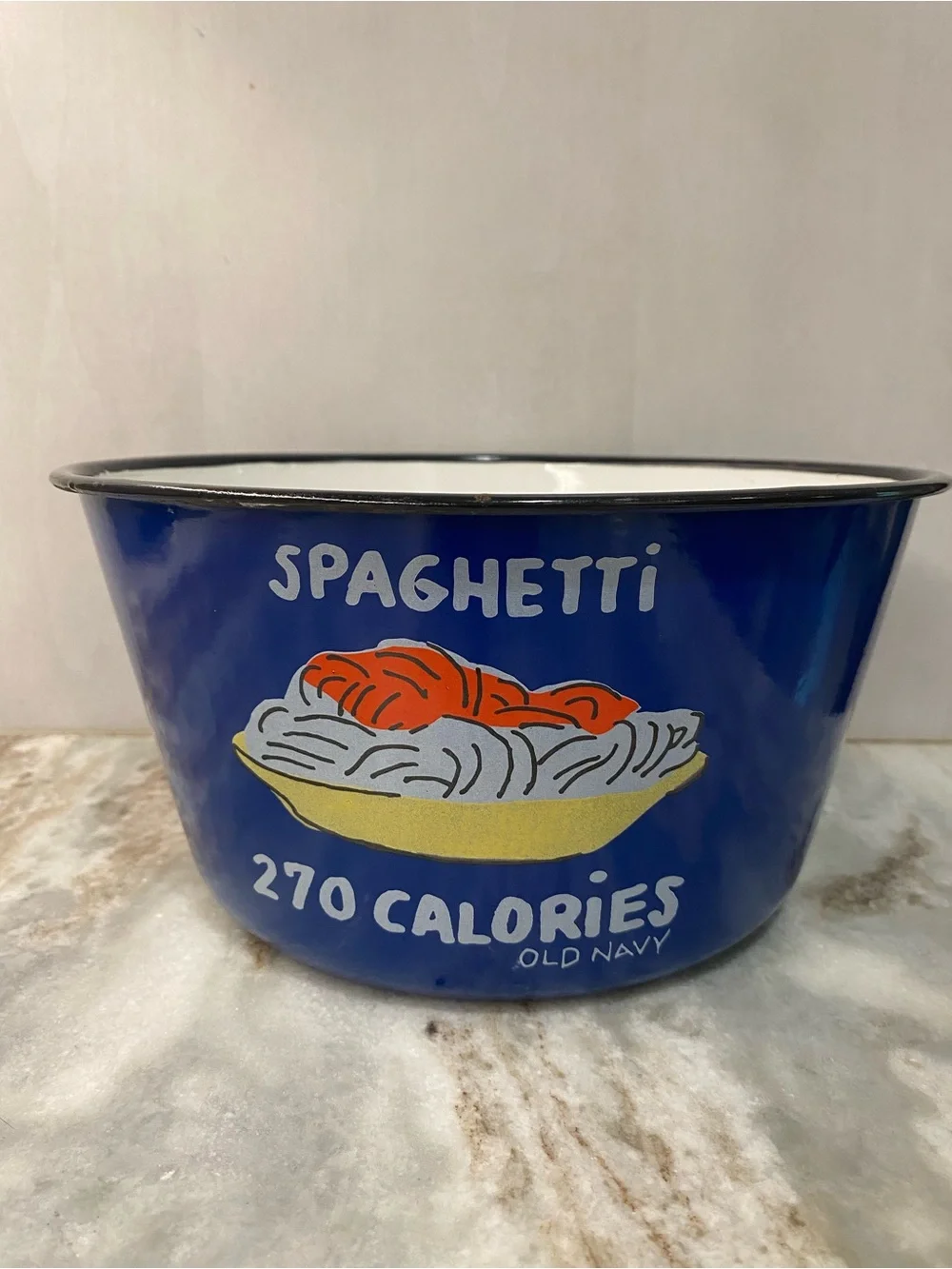 Vintage Old Navy Pop Art Enamel Spaghetti Bowl